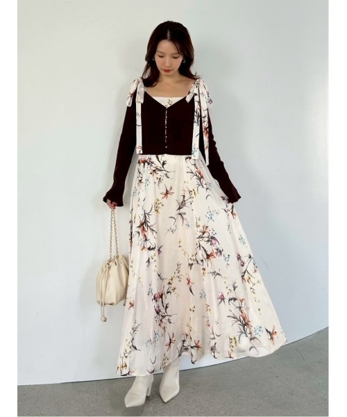 FRAY I.D（フレイアイディー）の「クロップドリブニットカーディガン（カーディガン/ボレロ・レディース・ホワイト/ブラウン/レッド/ブラック・F）」の8枚目の写真