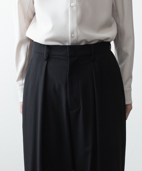 ATTACHMENT（アタッチメント）の「WO/TA ストレッチトロ 1タック ワイドトラウザーズ / WO/TA STRETCH TRO 1TUCK WIDE TROUSERS（スラックス・メンズ・ブラック/グレー/ダークグレー・3/2/1）」の9枚目の写真