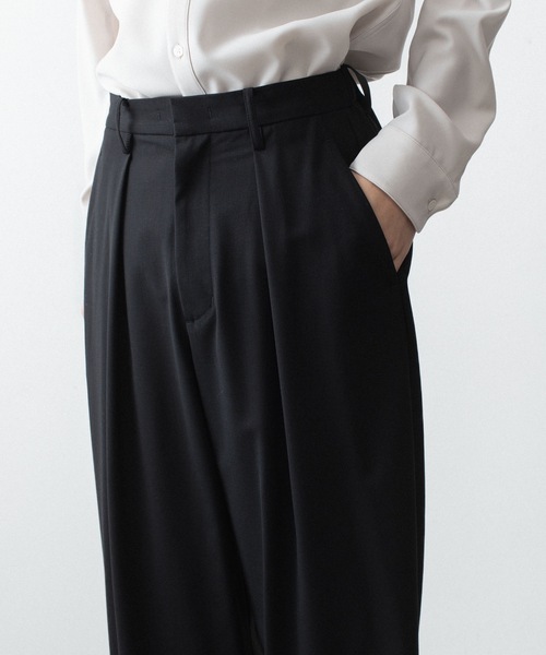 ATTACHMENT（アタッチメント）の「WO/TA ストレッチトロ 1タック ワイドトラウザーズ / WO/TA STRETCH TRO 1TUCK WIDE TROUSERS（スラックス・メンズ・ブラック/グレー/ダークグレー・3/2/1）」の10枚目の写真