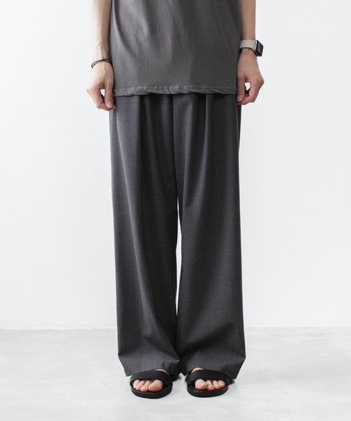 ATTACHMENT(アタッチメント)の「WO/TA ストレッチトロ 1タック ワイドトラウザーズ / WO/TA STRETCH TRO 1TUCK WIDE TROUSERS(スラックス・メンズ・ブラック/グレー/ダークグレー・3/2/1)」の19枚目の写真
