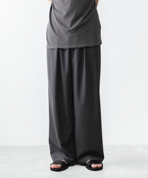 ATTACHMENT(アタッチメント)の「WO/TA ストレッチトロ 1タック ワイドトラウザーズ / WO/TA STRETCH TRO 1TUCK WIDE TROUSERS(スラックス・メンズ・ブラック/グレー/ダークグレー・3/2/1)」の18枚目の写真