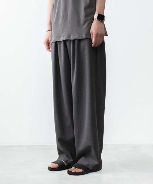 ATTACHMENT(アタッチメント)の「WO/TA ストレッチトロ 1タック ワイドトラウザーズ / WO/TA STRETCH TRO 1TUCK WIDE TROUSERS(スラックス・メンズ・ブラック/グレー/ダークグレー・3/2/1)」の17枚目の写真