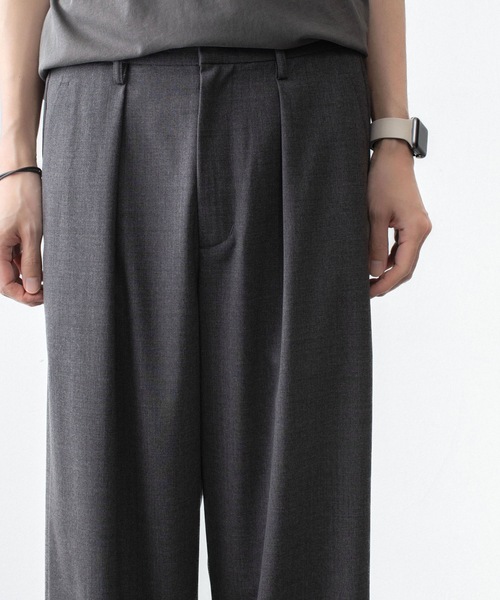 ATTACHMENT(アタッチメント)の「WO/TA ストレッチトロ 1タック ワイドトラウザーズ / WO/TA STRETCH TRO 1TUCK WIDE TROUSERS(スラックス・メンズ・ブラック/グレー/ダークグレー・3/2/1)」の14枚目の写真