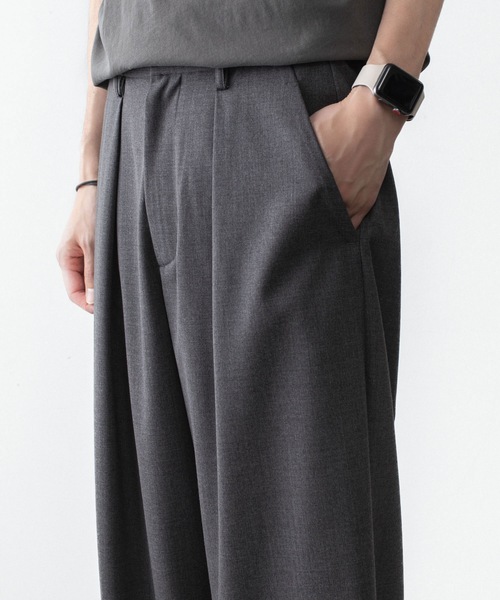ATTACHMENT(アタッチメント)の「WO/TA ストレッチトロ 1タック ワイドトラウザーズ / WO/TA STRETCH TRO 1TUCK WIDE TROUSERS(スラックス・メンズ・ブラック/グレー/ダークグレー・3/2/1)」の13枚目の写真