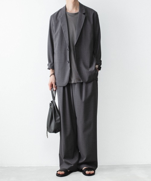 ATTACHMENT(アタッチメント)の「WO/TA ストレッチトロ 1タック ワイドトラウザーズ / WO/TA STRETCH TRO 1TUCK WIDE TROUSERS(スラックス・メンズ・ブラック/グレー/ダークグレー・3/2/1)」の11枚目の写真