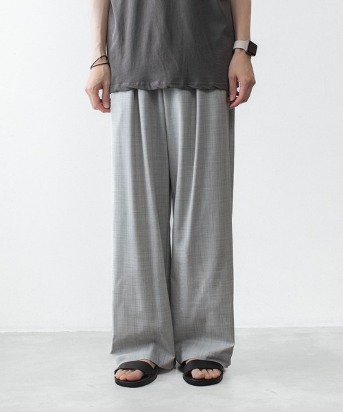 ATTACHMENT(アタッチメント)の「WO/TA ストレッチトロ 1タック ワイドトラウザーズ / WO/TA STRETCH TRO 1TUCK WIDE TROUSERS(スラックス・メンズ・ブラック/グレー/ダークグレー・3/2/1)」の9枚目の写真