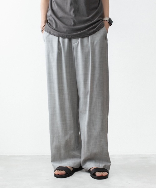 ATTACHMENT(アタッチメント)の「WO/TA ストレッチトロ 1タック ワイドトラウザーズ / WO/TA STRETCH TRO 1TUCK WIDE TROUSERS(スラックス・メンズ・ブラック/グレー/ダークグレー・3/2/1)」の8枚目の写真