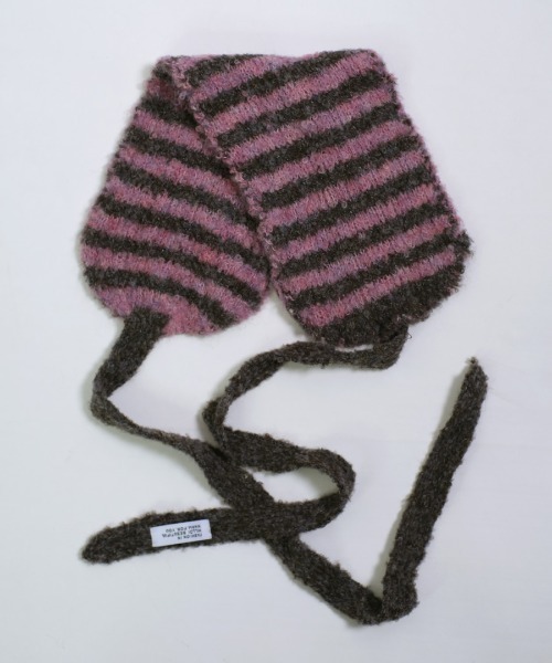 shopnikoniko(ショップニコニコ)の「ボーダー柄 紐付き ニットイヤーマフ(イヤーマフ・レディース・ピンク/ブラック/グリーン/ブルー・フリー)」の19枚目の写真