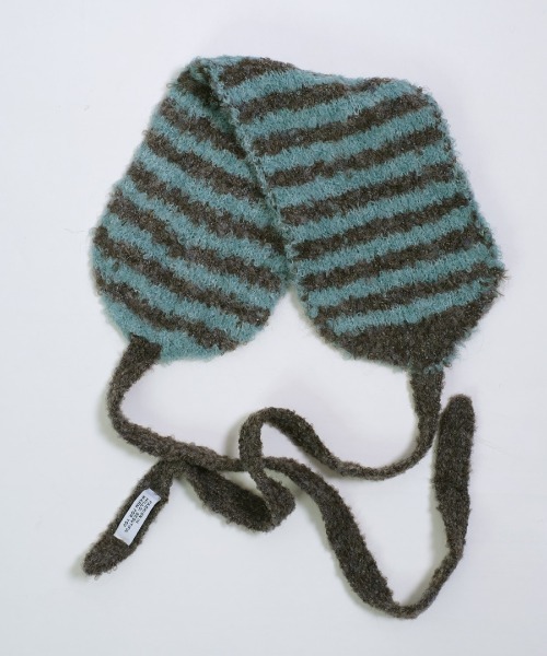 shopnikoniko(ショップニコニコ)の「ボーダー柄 紐付き ニットイヤーマフ(イヤーマフ・レディース・ピンク/ブラック/グリーン/ブルー・フリー)」の20枚目の写真