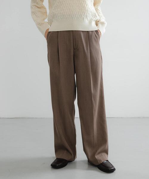 パンツ everyone wool adjustable trousers BROWN everyone wool adjustable trousers BROWN