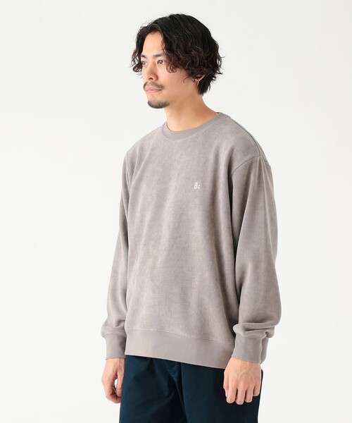 B:MING by BEAMS（ビーミングバイビームス）の「刺繍 モール クルーネック スウェット（ユニセックス）（スウェット・メンズ・チャコールグレー/ベージュ・SMALL/LARGE/X-LARGE/MEDIUM）」の6枚目の写真