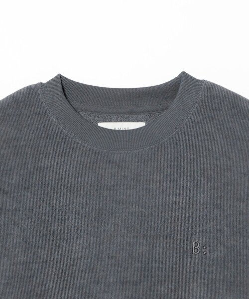 B:MING by BEAMS（ビーミングバイビームス）の「刺繍 モール クルーネック スウェット（ユニセックス）（スウェット・メンズ・チャコールグレー/ベージュ・SMALL/LARGE/X-LARGE/MEDIUM）」の8枚目の写真