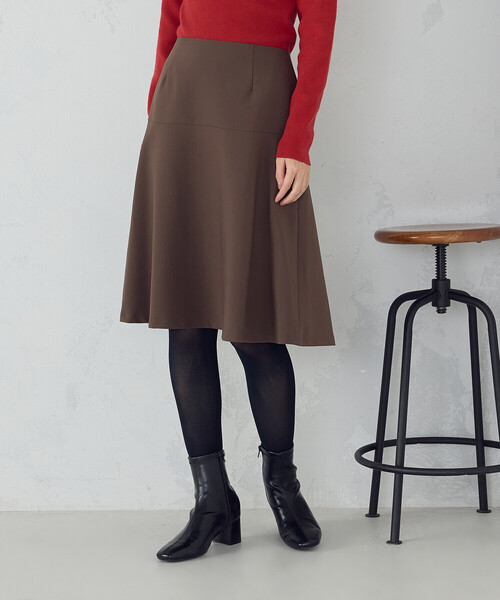 COMME CA ISM(コムサイズム)の「ミディ丈 フレアスカート(スカート・レディース・ブラック/ブラウン・LARGE/MEDIUM)」の1枚目の写真