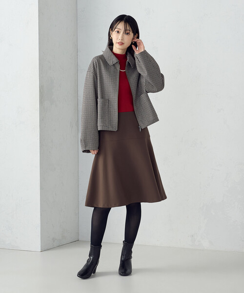 COMME CA ISM(コムサイズム)の「ミディ丈 フレアスカート(スカート・レディース・ブラック/ブラウン・LARGE/MEDIUM)」の12枚目の写真