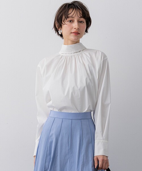 ストレッチライトタイプライター 2WAY ボウタイブラウス（シャツ