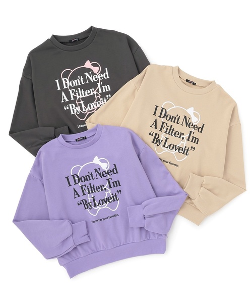 by LOVEiT(バイラビット)の「ラビ子マークプルオーバー(スウェット・キッズ・ベージュ/ラベンダー/チャコール・140cm/120cm/150cm/130cm/160cm)」の6枚目の写真