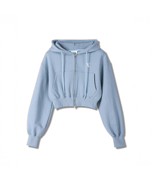 AV LOGO CROP HOOD ZIP-UP SKY BLUE