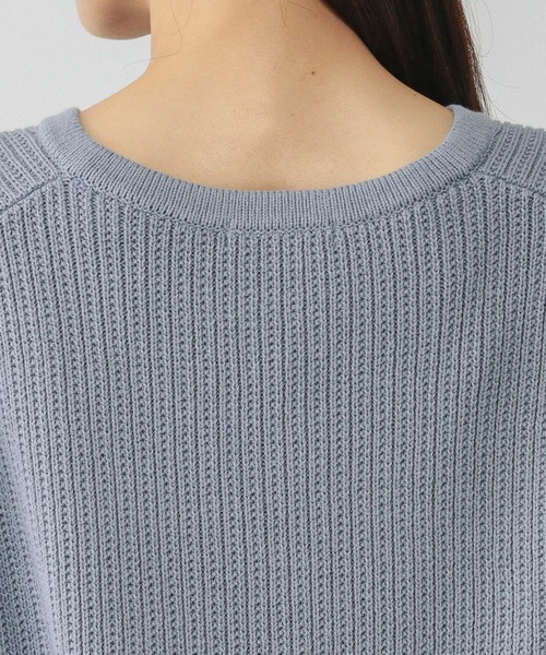 GLOBAL WORK（グローバルワーク）の「毛玉になりにくいキーネック/579675（ニット/セーター・レディース・ブラウン/ネイビー/ライトブルー/アイボリー・LARGE/MEDIUM）」の12枚目の写真
