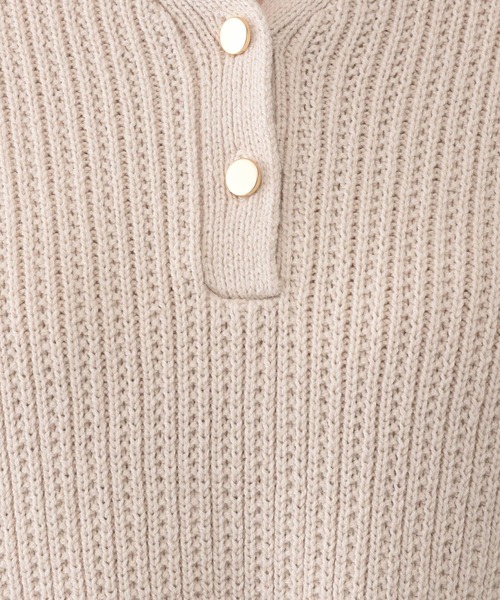 GLOBAL WORK（グローバルワーク）の「毛玉になりにくいキーネック/579675（ニット/セーター・レディース・ブラウン/ネイビー/ライトブルー/アイボリー・LARGE/MEDIUM）」の16枚目の写真