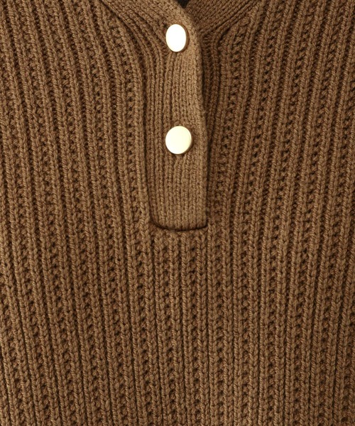 GLOBAL WORK（グローバルワーク）の「毛玉になりにくいキーネック/579675（ニット/セーター・レディース・ブラウン/ネイビー/ライトブルー/アイボリー・LARGE/MEDIUM）」の15枚目の写真