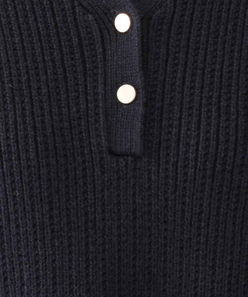 GLOBAL WORK（グローバルワーク）の「毛玉になりにくいキーネック/579675（ニット/セーター・レディース・ブラウン/ネイビー/ライトブルー/アイボリー・LARGE/MEDIUM）」の18枚目の写真