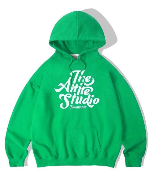 F.ILLUMINATE(フィルミネイト)の「オーバーサイズアタイヤロゴフードパーカー-グリーン(パーカー・レディース・その他・LARGE/SMALL/MEDIUM)」の1枚目の写真