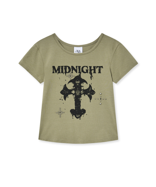 Midnight Move(ミッドナイトムーブ)の「cross t (khaki)(Tシャツ/カットソー・レディース・その他・FREE)」の2枚目の写真