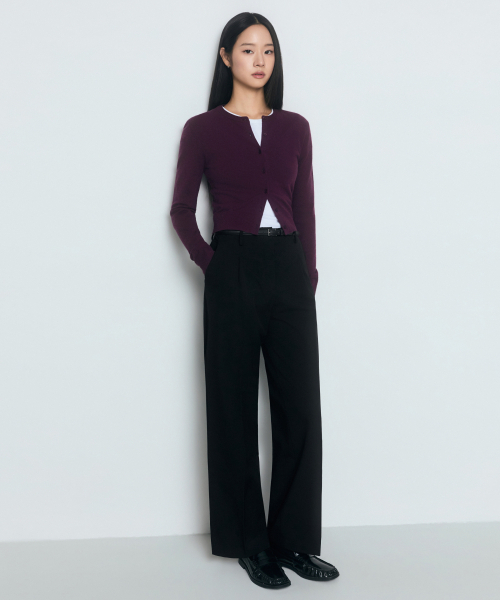 MUSINSA STANDARD WOMAN（ムシンサスタンダードウーマン）の「レディースウエストバンドレスワイドスラックス[ブラック]（スラックス・レディース・その他・31/24/25/26/27/28/34/32/30/29）」の5枚目の写真