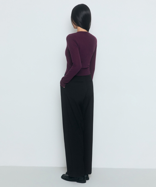 MUSINSA STANDARD WOMAN（ムシンサスタンダードウーマン）の「レディースウエストバンドレスワイドスラックス[ブラック]（スラックス・レディース・その他・31/24/25/26/27/28/34/32/30/29）」の6枚目の写真