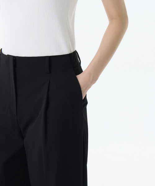 MUSINSA STANDARD WOMAN（ムシンサスタンダードウーマン）の「レディースウエストバンドレスワイドスラックス[ブラック]（スラックス・レディース・その他・31/24/25/26/27/28/34/32/30/29）」の3枚目の写真