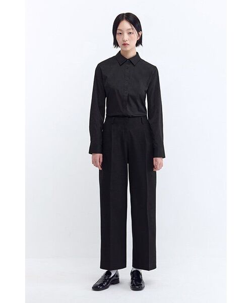 MUSINSA STANDARD WOMAN（ムシンサスタンダードウーマン）の「レディースウエストバンドレスワイドスラックス[ブラック]（スラックス・レディース・その他・31/24/25/26/27/28/34/32/30/29）」の19枚目の写真