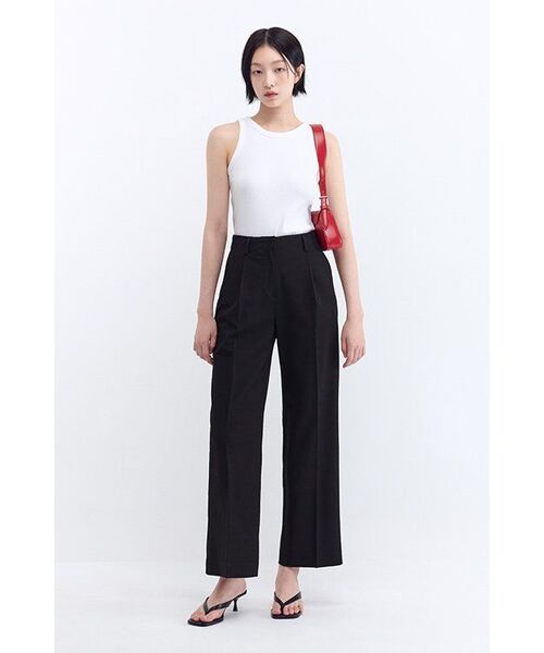 MUSINSA STANDARD WOMAN（ムシンサスタンダードウーマン）の「レディースウエストバンドレスワイドスラックス[ブラック]（スラックス・レディース・その他・31/24/25/26/27/28/34/32/30/29）」の20枚目の写真