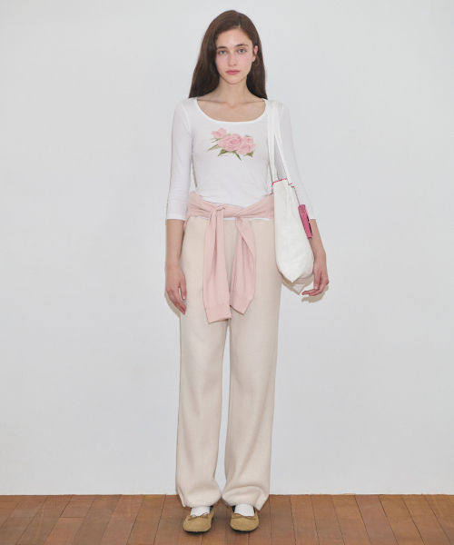 SINOON（シヌーン）の「Soft Easy Pants (Ivory)（その他パンツ・レディース・アイボリー・FREE）」の2枚目の写真