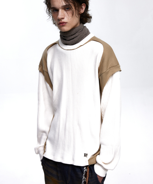 CUT OFF KNIT FULLOVER — ivory (айвори)