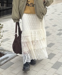 スカート トップス スカート フリル ティアード」に該当するレディース