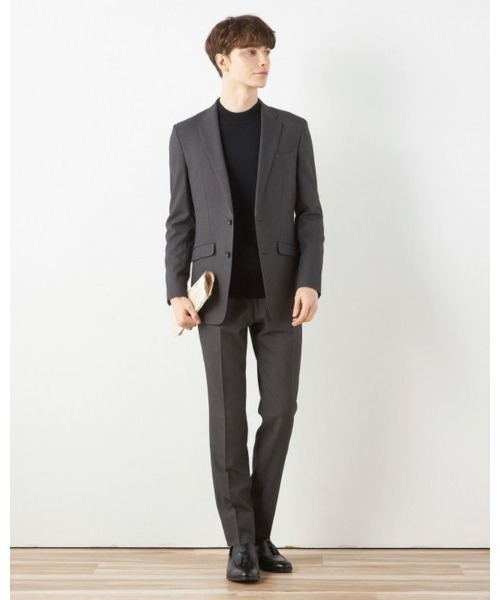 【スペアパンツ付き】【すぐ着られるパンツ裾上げ済仕様】【おうちで洗えるストレッチスーツ】【SLIM TAPERED】【年間】2釦シングルスーツ 0タック/ウエストシャーリング/「4S」