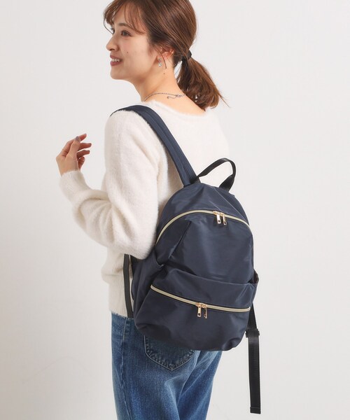 ITS'DEMO(イッツデモ)の「◆高密度ポリ10ポケットミディリュック(バックパック/リュック・レディース・ネイビー/ベージュ/ダークグレー/ブラック・00)」の9枚目の写真