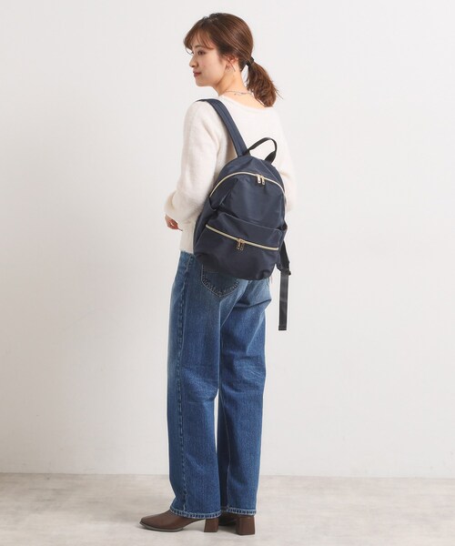 ITS'DEMO(イッツデモ)の「◆高密度ポリ10ポケットミディリュック(バックパック/リュック・レディース・ネイビー/ベージュ/ダークグレー/ブラック・00)」の10枚目の写真