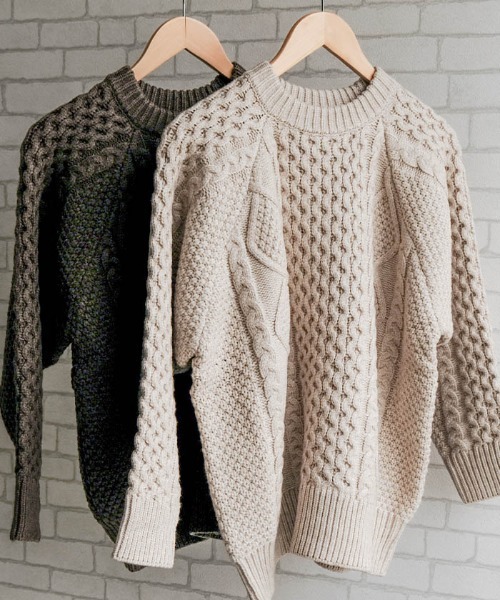 aquagarage（アクアガレージ）の「ケーブル編みニットトップス（ニット/セーター・レディース・ベージュ/ブラウン系その他・FREE）」の5枚目の写真