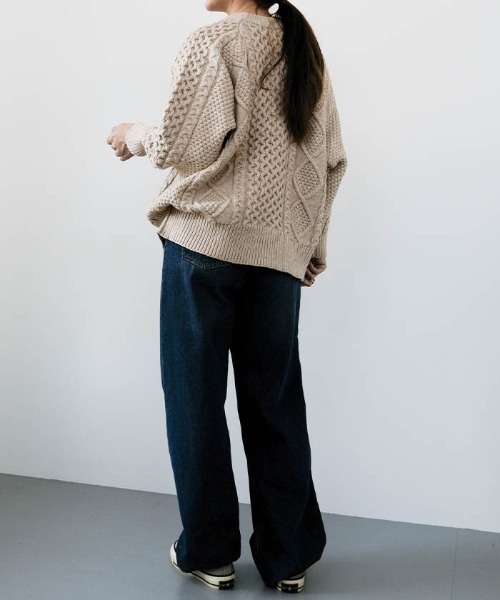 aquagarage（アクアガレージ）の「ケーブル編みニットトップス（ニット/セーター・レディース・ベージュ/ブラウン系その他・FREE）」の13枚目の写真