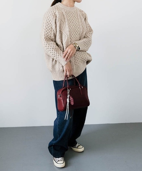 aquagarage（アクアガレージ）の「ケーブル編みニットトップス（ニット/セーター・レディース・ベージュ/ブラウン系その他・FREE）」の14枚目の写真