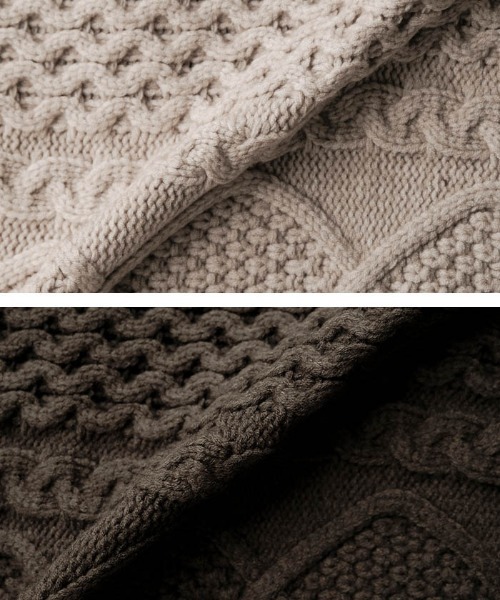 aquagarage（アクアガレージ）の「ケーブル編みニットトップス（ニット/セーター・レディース・ベージュ/ブラウン系その他・FREE）」の8枚目の写真