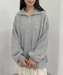 archives | 小花柄刺繍ハーフｚｉｐスウェット(スウェット)