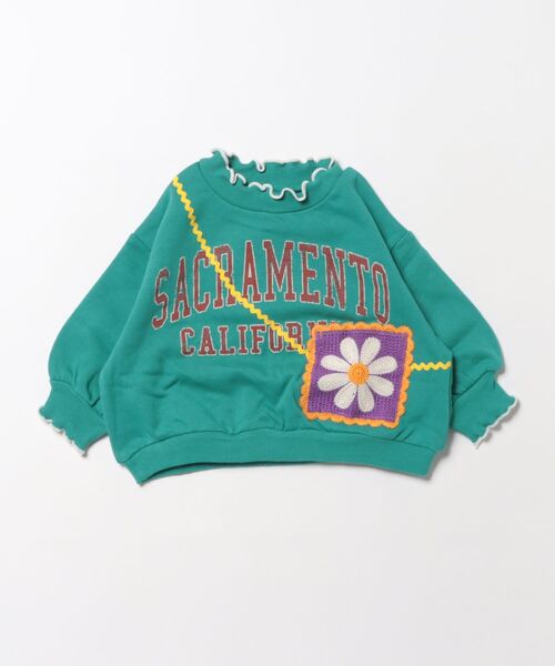 セール】【LSP WOW!】裏毛かぎ針編みポシェットロゴPTトレーナー