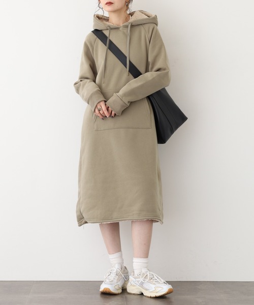 セール】裏ボアパーカーワンピース（ワンピース）｜atONE（アットワン