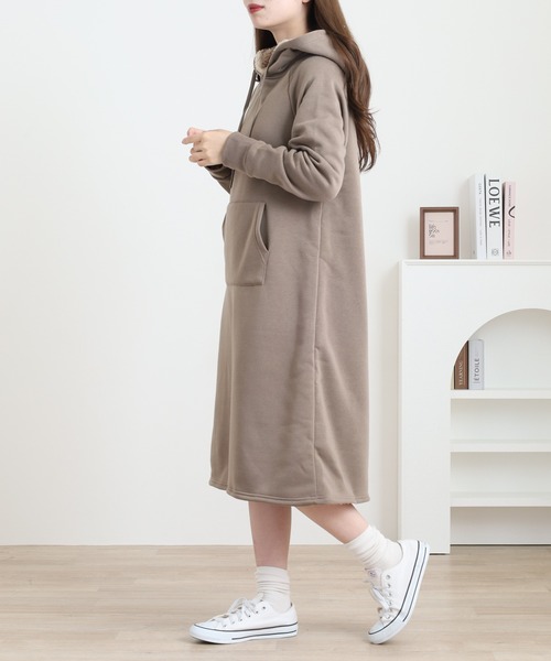裏ボアパーカーワンピース（ワンピース）｜atONE（アットワン）の