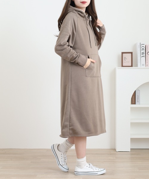 セール】裏ボアパーカーワンピース（ワンピース）｜atONE（アットワン