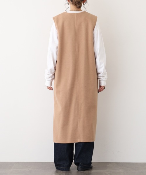 EGLANTINE(エグランティーヌ)の「EGLANTINE フェイクウールジレ(ベスト・レディース・キャメル/カーキ/サンドベージュ・40)」の9枚目の写真