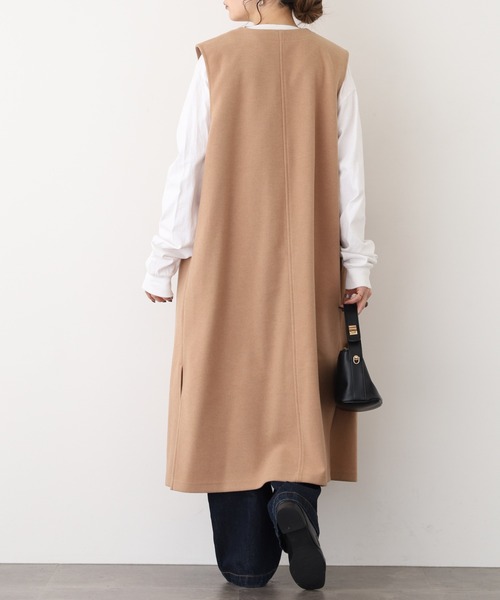 EGLANTINE(エグランティーヌ)の「EGLANTINE フェイクウールジレ(ベスト・レディース・キャメル/カーキ/サンドベージュ・40)」の6枚目の写真