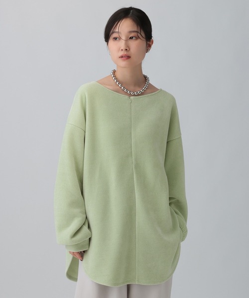 LEPSIM（レプシィム）の「ZIPモールラウンドチュニック　613879（Tシャツ/カットソー・レディース・ブラック/レッド系その他/ライトグリーン・FREE）」の3枚目の写真